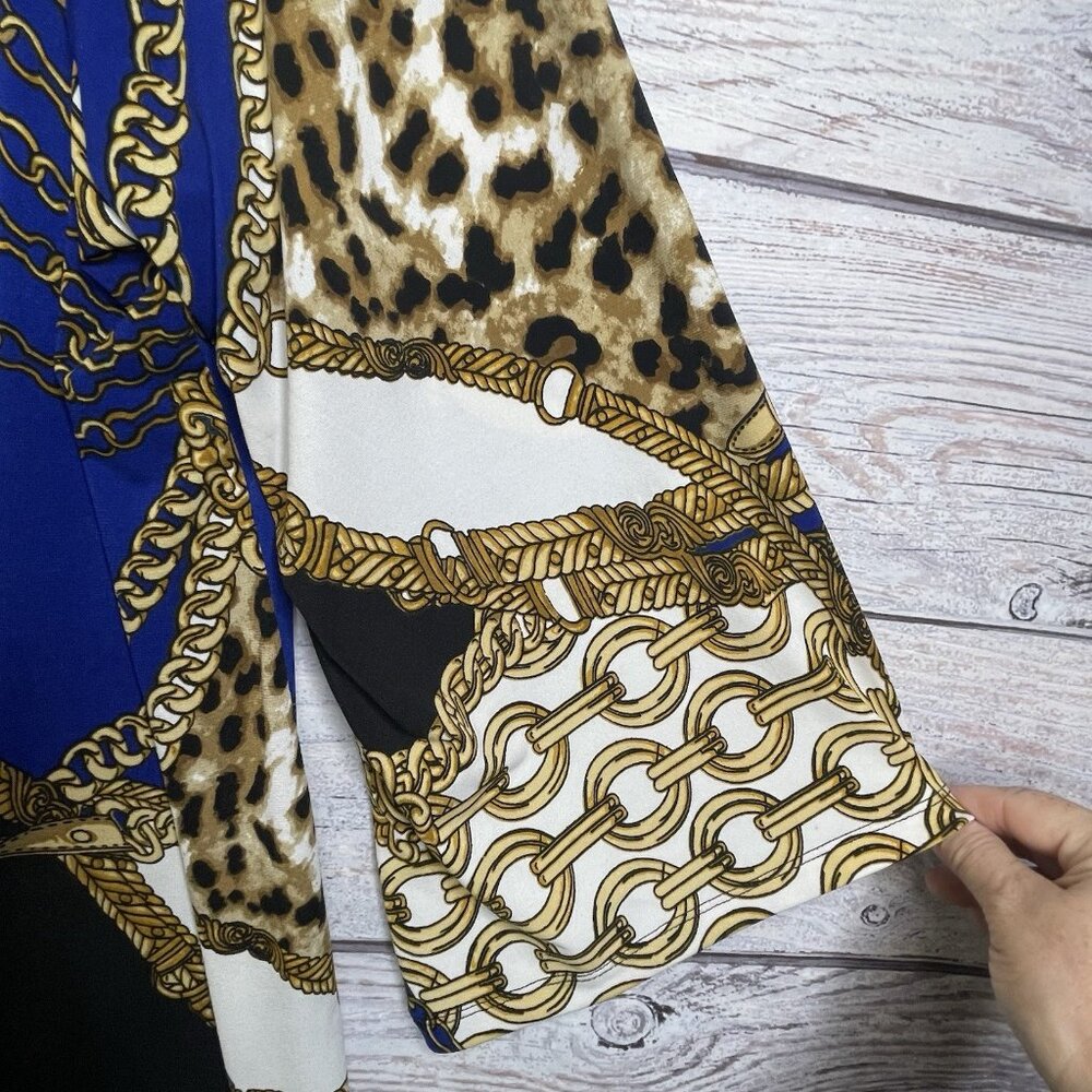 Sunny Leigh Shift Dress‎ Size 1X Equestrian Print Royal Blue BOHO Fairycore - Picture 5 of 9
